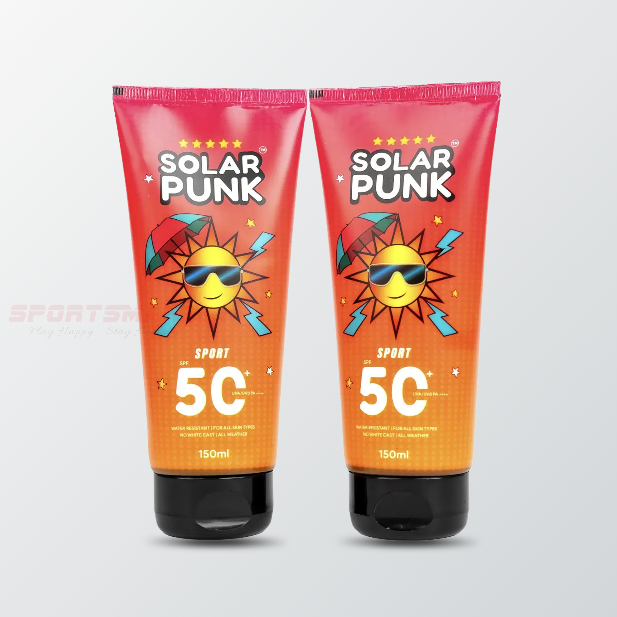 Solar Punk Sunscreen SPF 50+ PA++++ | Sweat & Water Resistant | No White Cast | Sports & Outdoor Protection | 150g