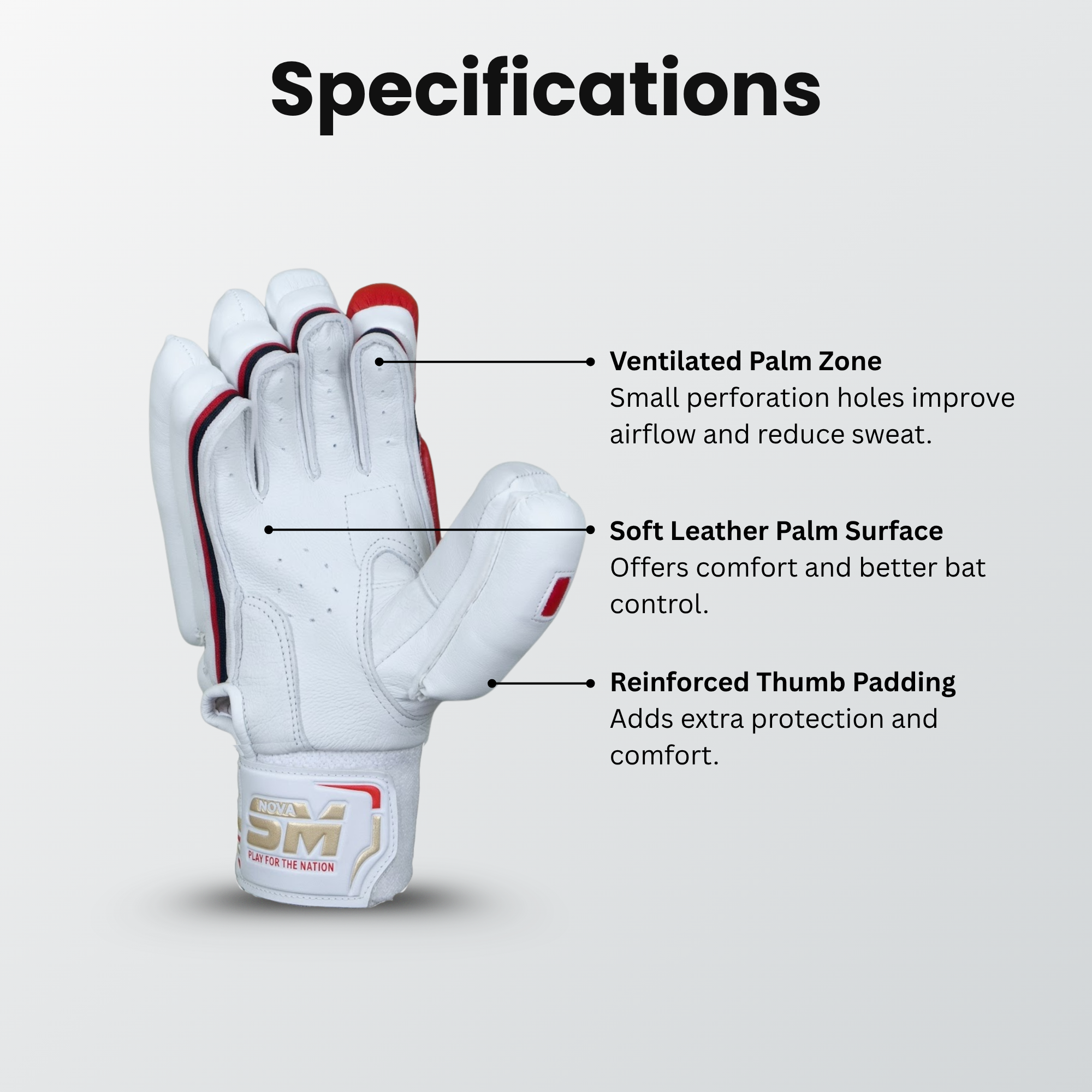 NOVA SM Academy Batting Gloves